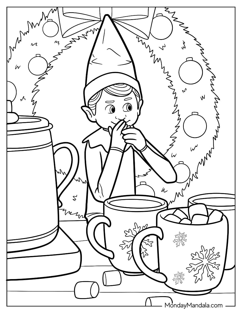 44 elf on the shelf coloring pages (free pdf printables)